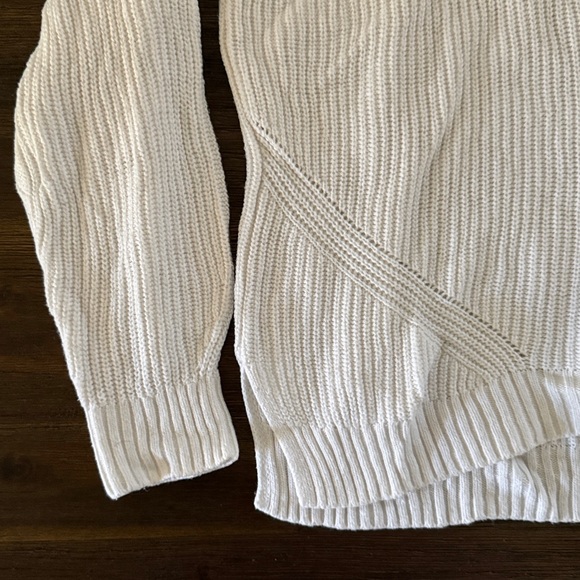 Hollister Cream White Knit Long Sleeve Sweater Large - Picture 3 of 11